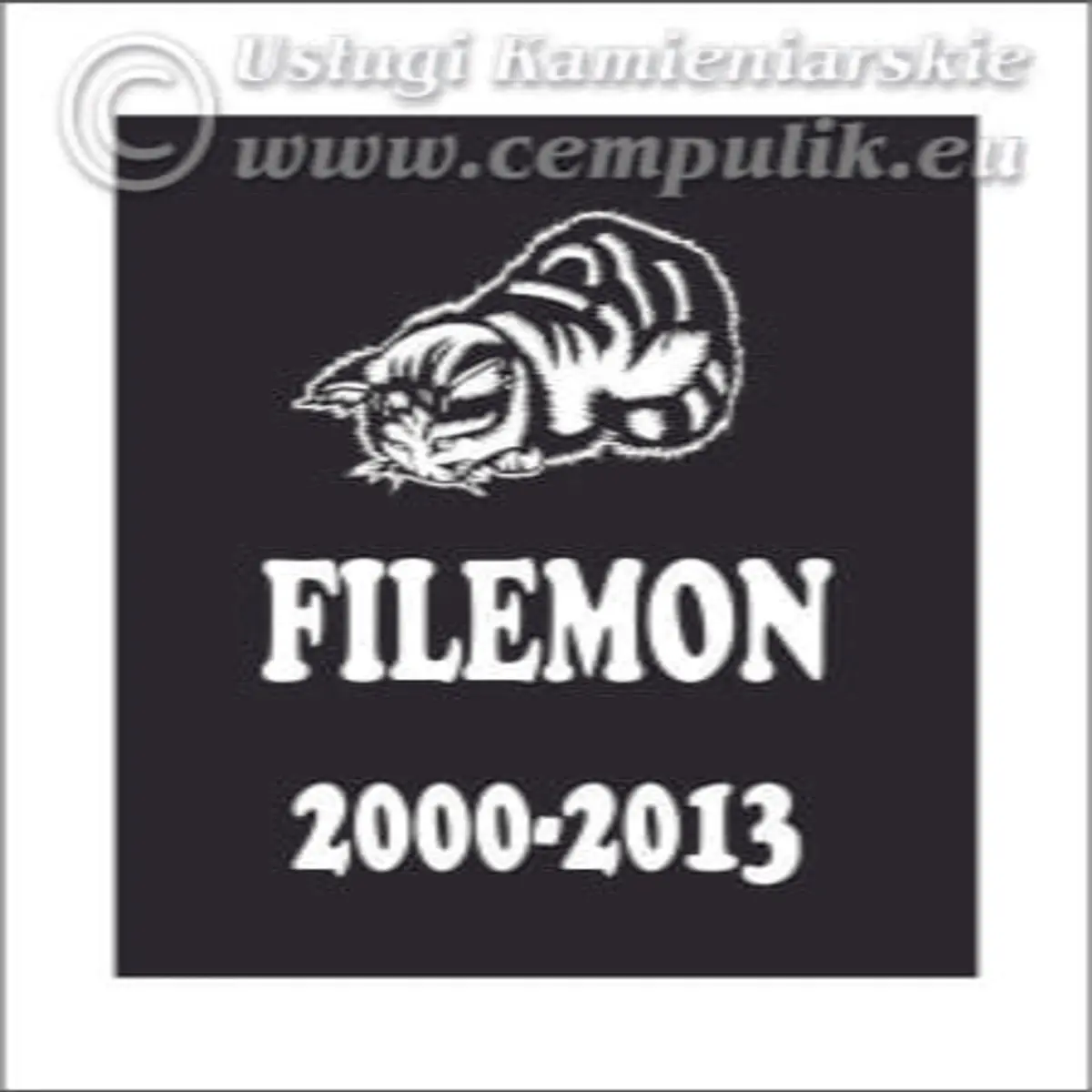 Mindeplade til kat i granit (Mønster K2)