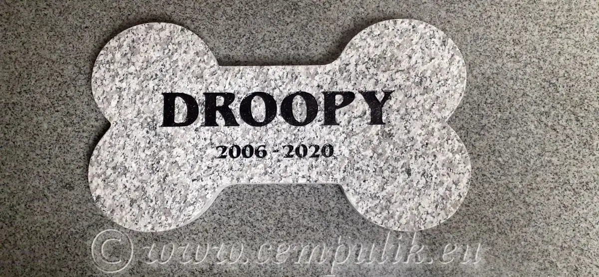 Nagrobek dla psa w kształcie kości (duży)