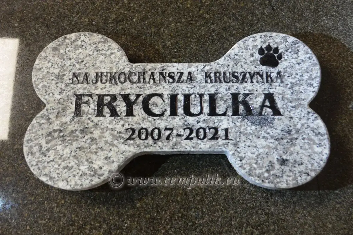 Hunde-Gedenkplatte in Knochenform – Personalisierte Granit-Erinnerung
