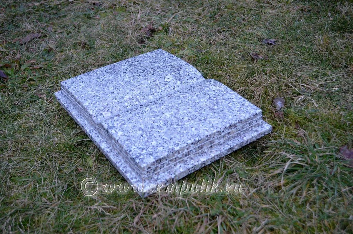 Granitowa książka nagrobna (szara)