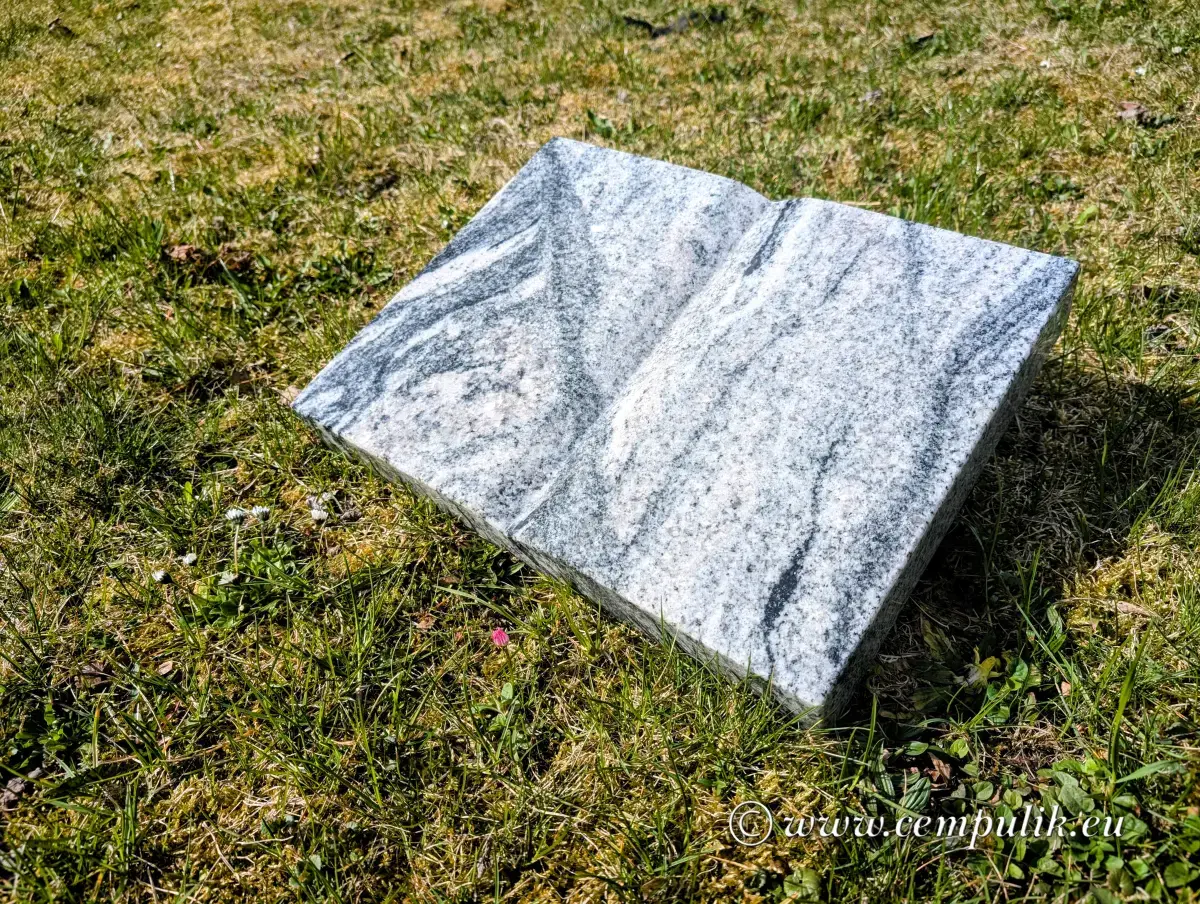 Książka Nagrobna z Granitu Viscont White — Ekskluzywna Tablica