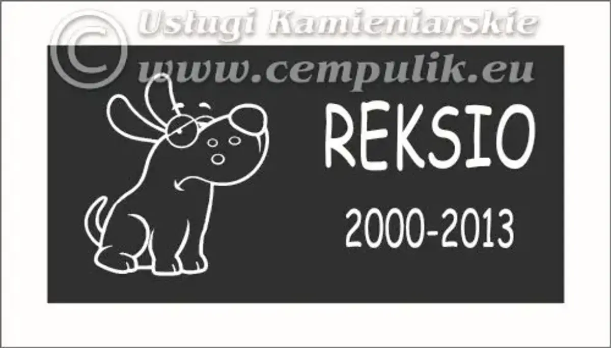Gedenktafel für Hunde mit Gravur und Grafik – Granitmodel P3