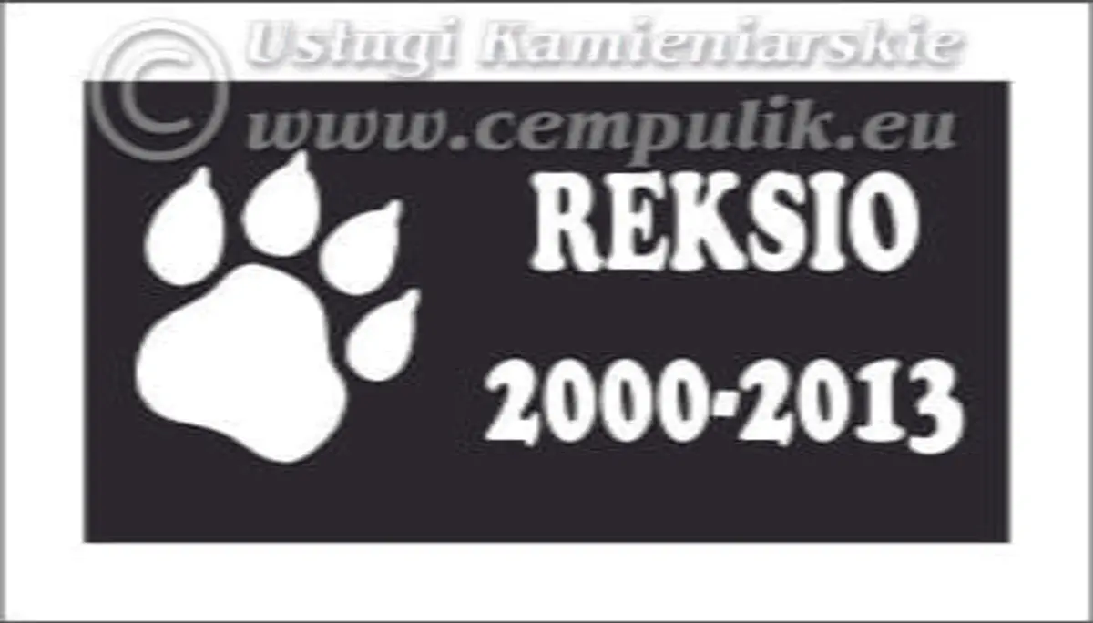 Płyta nagrobna dla zwierzaka (wzór p8) - z napisem i łapą