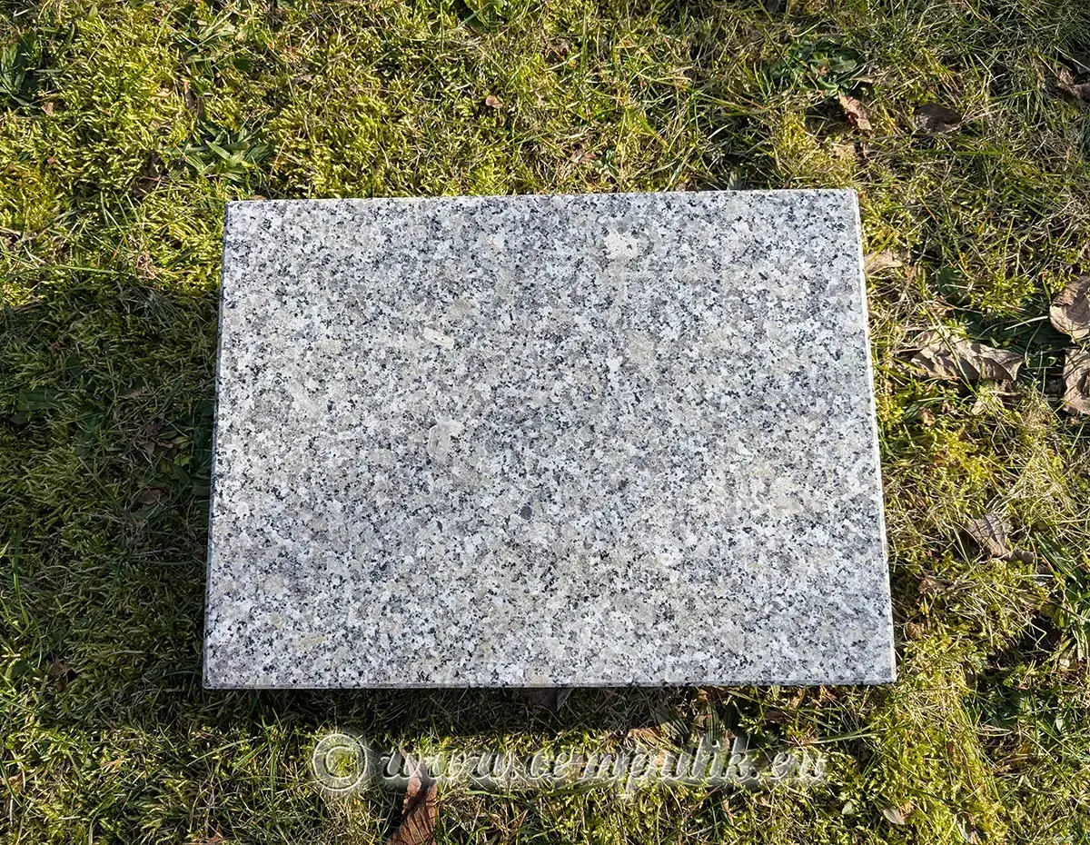 Granit Grabkissen Hellgrau 40x30 cm