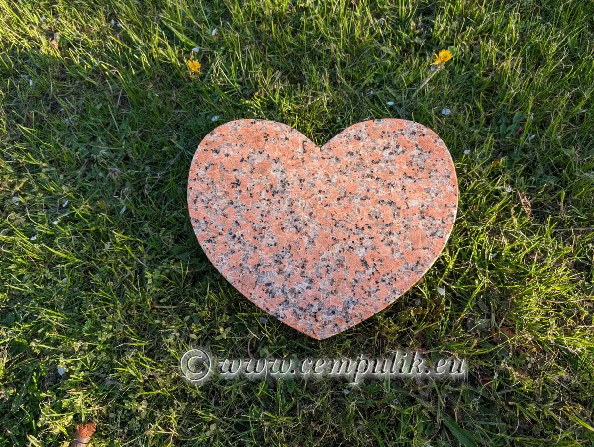 Personalized Pink Granite Pet Memorial Heart