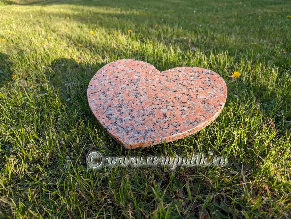Personalized Pink Granite Pet Memorial Heart
