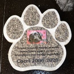 Granit w kształcie psiej łapy o imieniu Cheri
