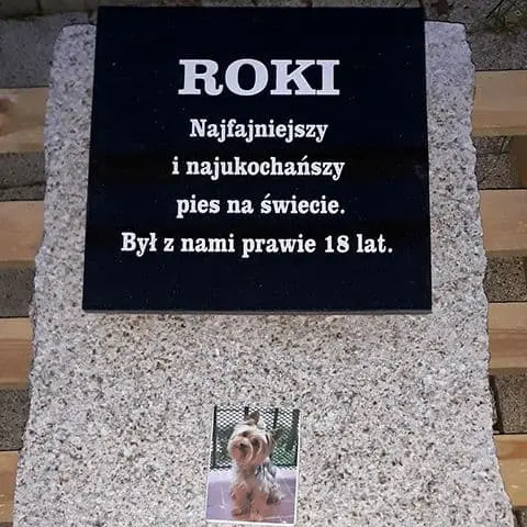 Nagrobek dla psa dwukolorowy granit