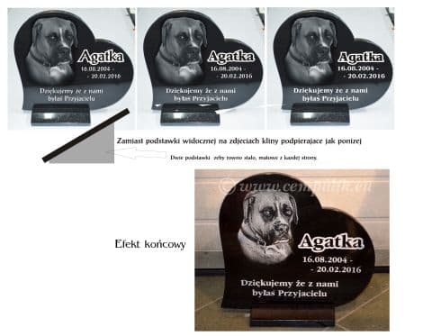 Projekt nagrobka dla psa Agatka