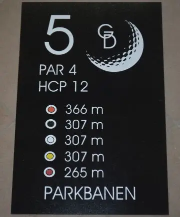 Tablica informacyjna na pole golfowe