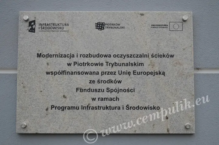  Oczyszczalnia ścieków	Tablica informacyjna unijna pierwsza z trzech sztuk
                                    