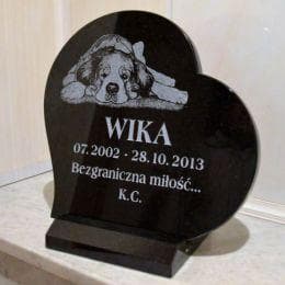 Headstone for dog with etching