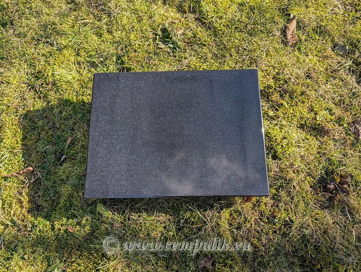 Black Granite Slab 60×60 cm with Inscription