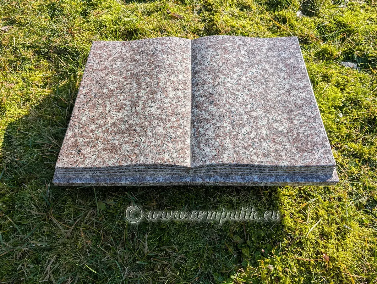 Duża Brązowa Książka Granitowa na Nagrobek (50x35cm) | Monumentalna Elegancja