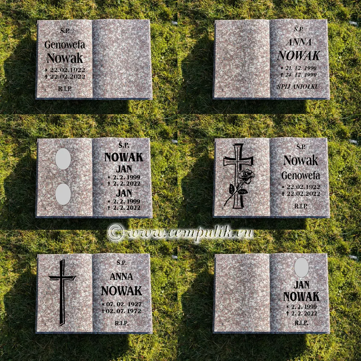 Duża Brązowa Książka Granitowa na Nagrobek (50x35cm) | Monumentalna Elegancja