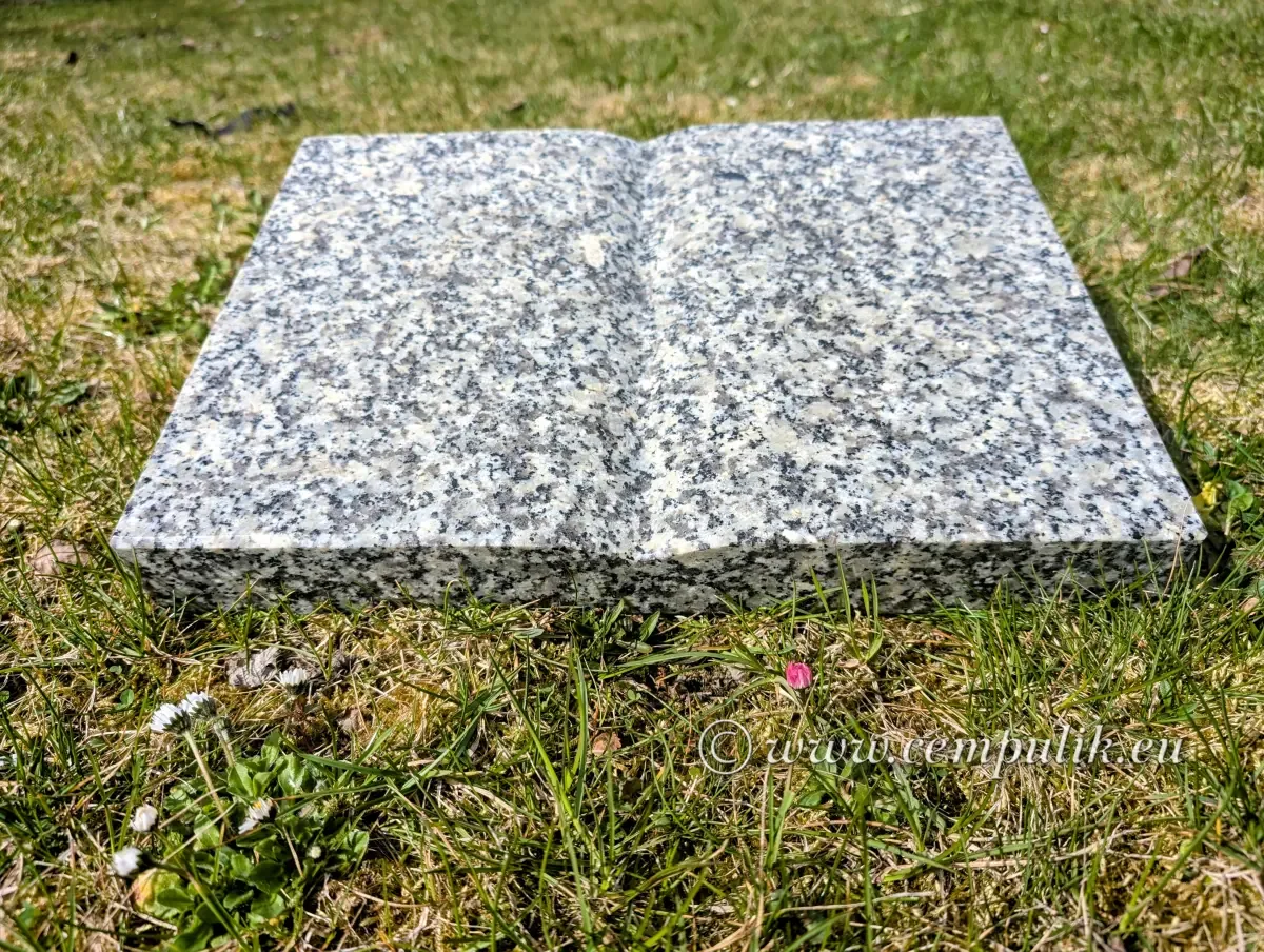 Jasnoszara Książka Granitowa Nagrobna