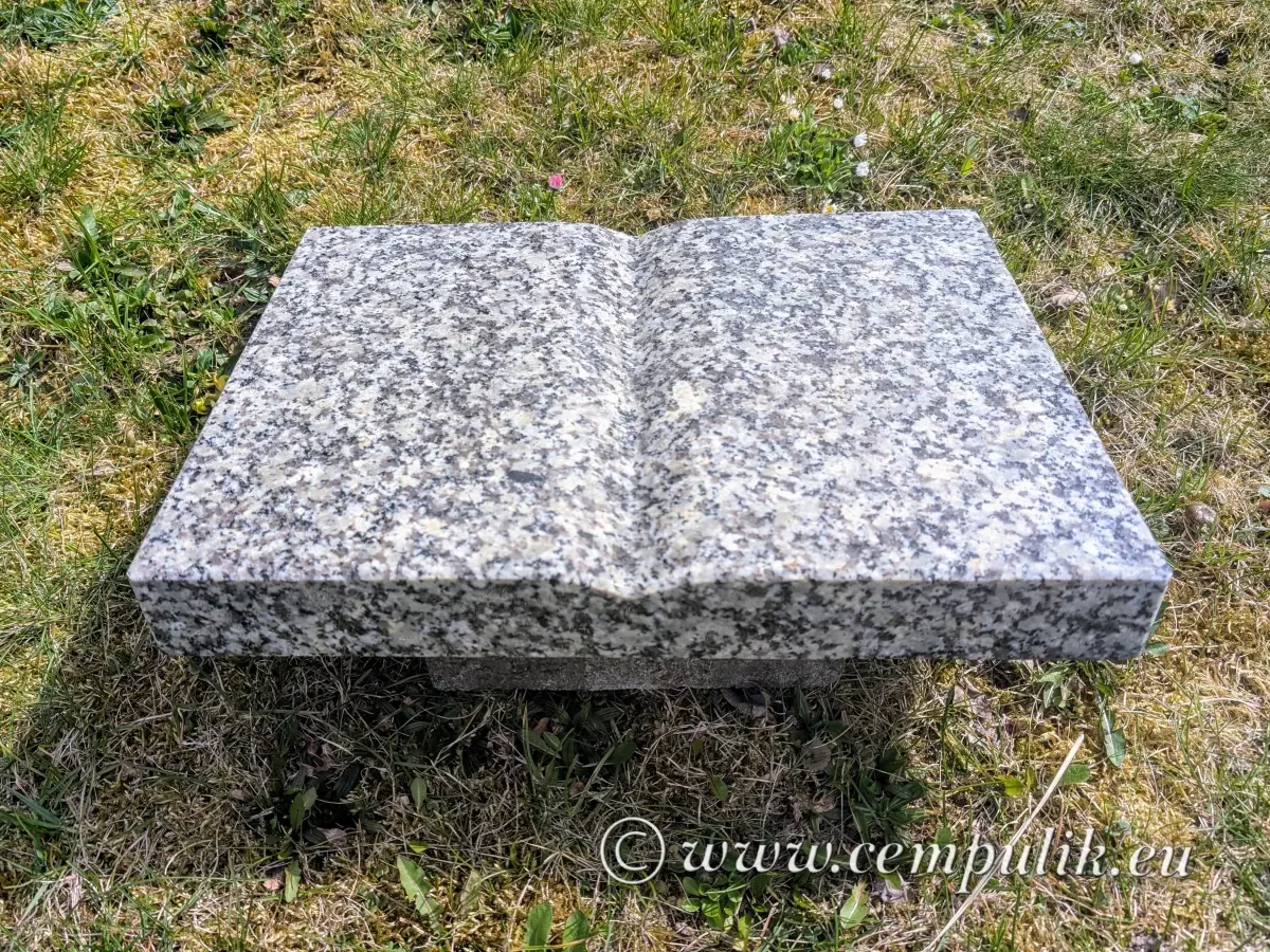 Jasnoszara Książka Granitowa Nagrobna