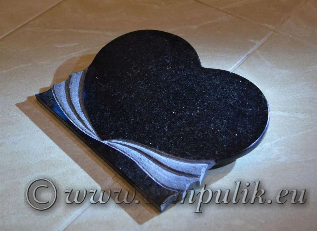 Großes Granit-Herz mit Fase (Tiergrabstein) – Handwerkliche Premium-Qualität