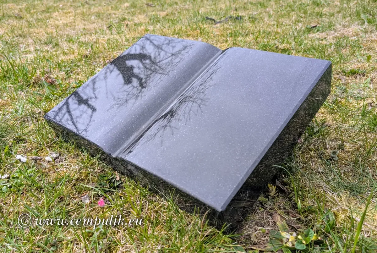 Black Granite Memorial Book – Swedish Black – Personalized Diamond Engraving