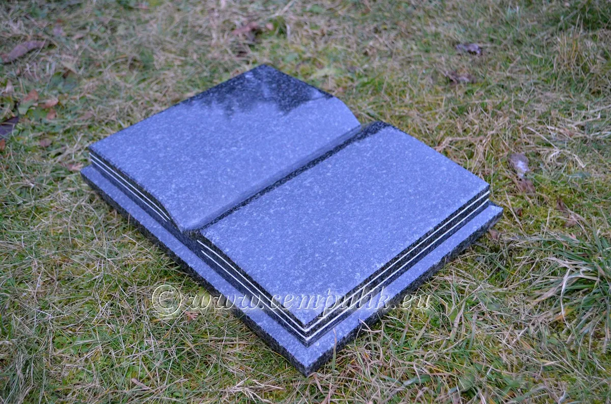 Dunkelgraues Granitbuch (Impala) für Grabstein | 40x30 cm