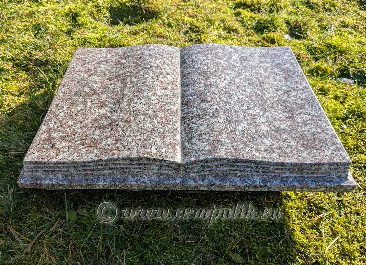 Großes Grabsteinbuch - Brauner Granit (50x35cm) | Monumentale Eleganz