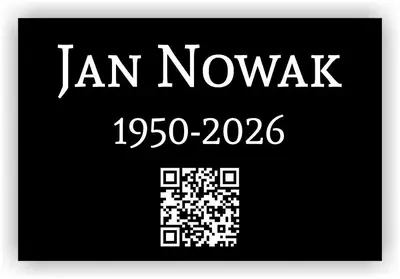 Płytka Memorialna z Granitu z Kodem QR — Pamiątka lub Nagrobek