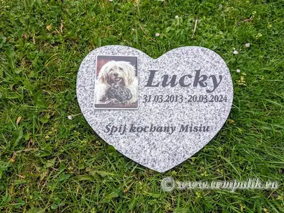 Granite Heart Memorial Stone (Dark Grey Impala) - Personalized Inscription