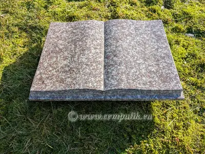 Large Brown Granite Headstone Book (50x35cm) | Monumental Elegance