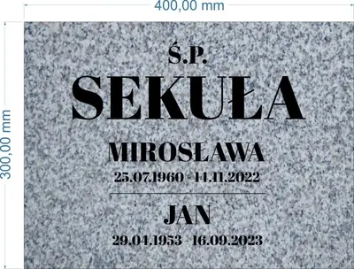 Grey Granite Plaque with Engraving – 40x30 cm Memorial Plate