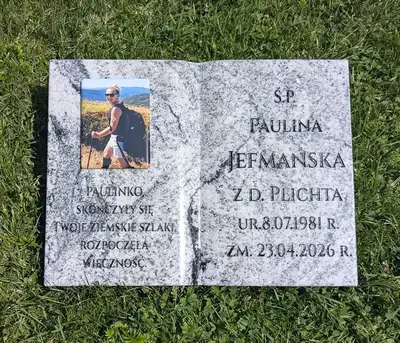 Granite Memorial Book — Light Grey with Dark Veins