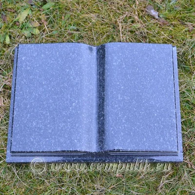 Ciemnoszara Książka Granitowa Nagrobna Duża 45x35 cm
