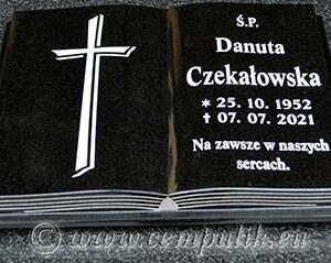 czarna płyta księga granitowa