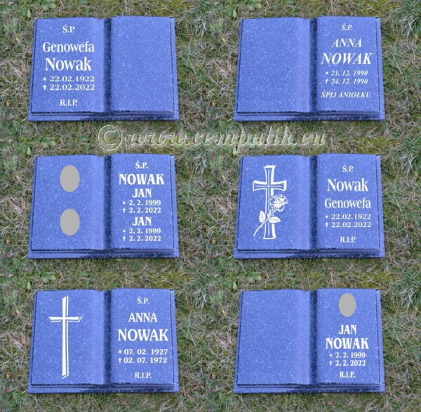 Granite Memorial Book - Dark Gray with Page Imitation (Large) - Image 4