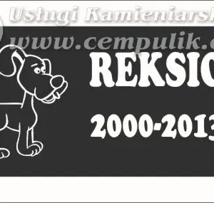 Płyta granitowa z napisem i grafiką psa (wzór p5)