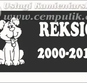 Płyta granitowa z napisem i grafiką psa(wzór p9)