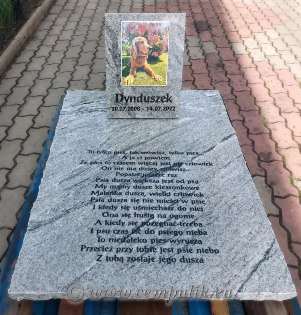 Duży nagrobek dla zwierzęcia - z porcelanowym zdjęciem i podstawą - obrazek 2