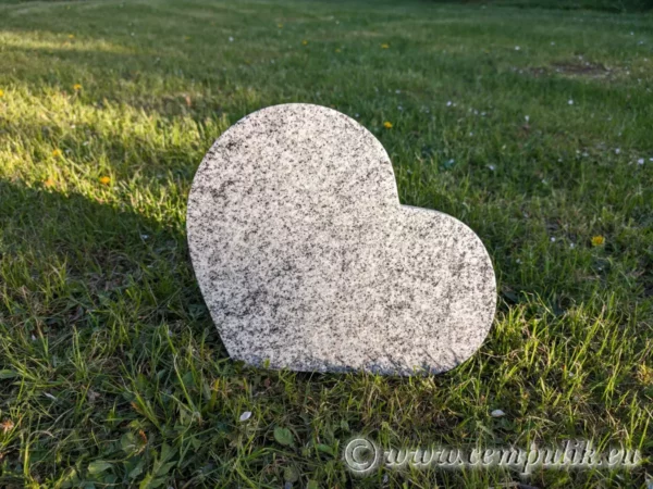 Tilted Gray Granite Heart-Shaped Pet Memorial  (color1) - Image 3