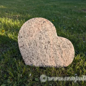 Tilted Heart-Shaped Pet Memorial in Beige, Brown, (color3)