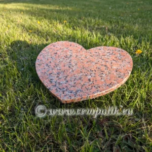 Personalized Pink Granite Pet Memorial Heart