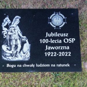 Tablica Pamiątkowa dla Straży Pożarnej — Granitowa, Personalizowana